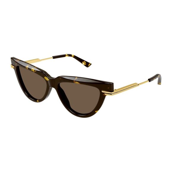 NEW BOTTEGA VENETA BV1265S 002 SUNGLASSES WOMEN HAVANA/GOLD EYEWEAR - Picture 1 of 4